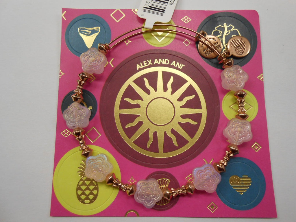 Alex and Ani Womens Flower Halo Coral Bangle