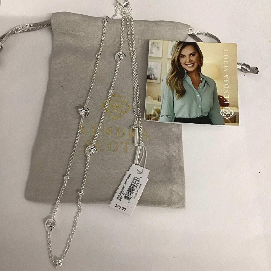 Kendra Scott Presleigh Love Knot Adjustable Necklace in Bright Silver