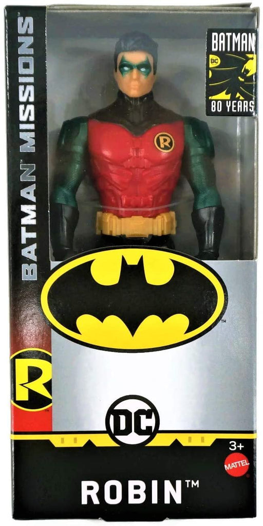 Batman Missions DC 6 Inch Action Figures | 5 Pack Includes The Joker, Grey Suit Batman, Black Suit Batman, Robin and Nightwing | 5 Point Articulation