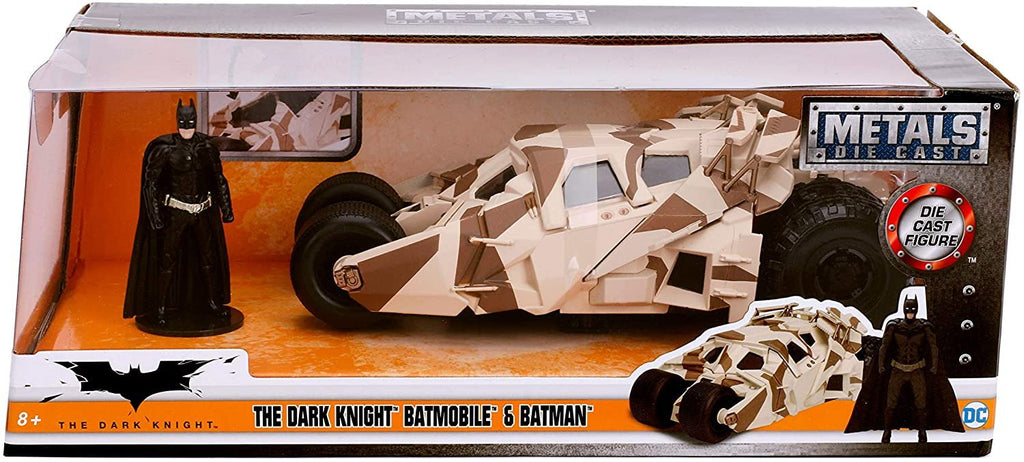 Jada Toys 1: 24 Scale The Dark Knight Batmobile Die-cast Vehicle with Batman Figure, Multicolor