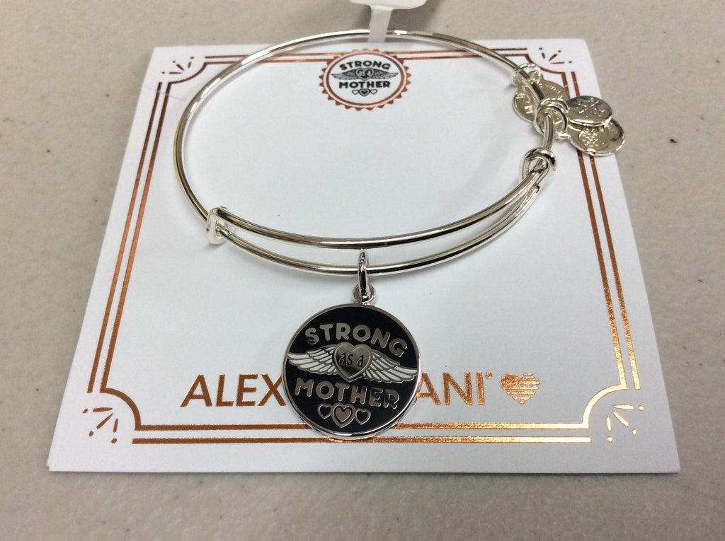 Alex and Ani Womens Color Infusion, Strong As A Mother Bangle Shiny Silver One Size
