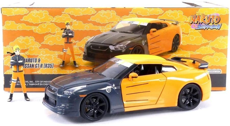 Naruto 1:24 2009 Nissan GT-R(R35) Die-Cast Car & 2.75" Naruto Figure, Toys for Kids and Adults