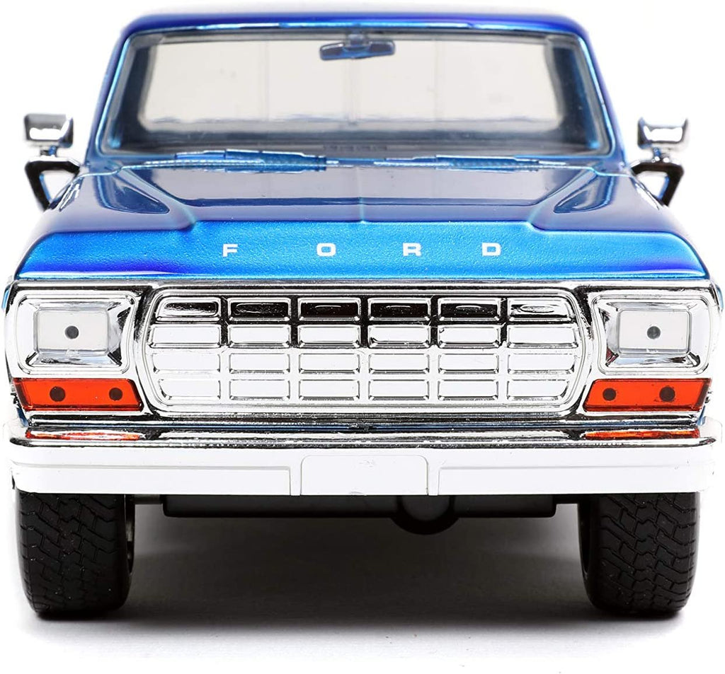 Jada Toys Just Trucks 1:24 1970 Ford F-150 with Rack Die-cast Car Candy Blue, Toys for Kids and Adults