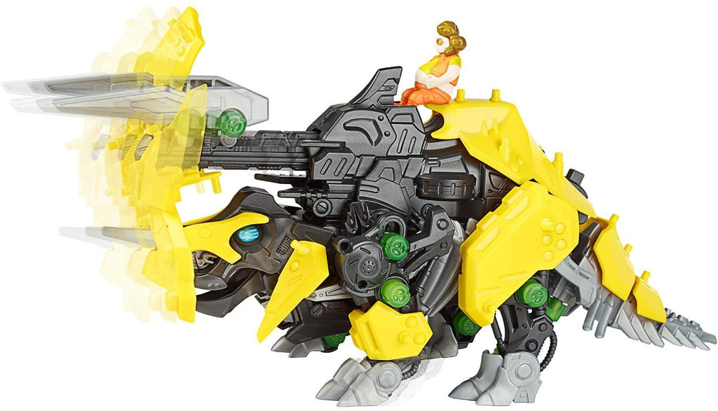 ZOIDS Hasbro Giga Battlers Tryke - Triceratops-Type Buildable Beast Figure with Motorized Motion - Toys for Kids Ages 8 and Up, 63 Pieces (E4958)