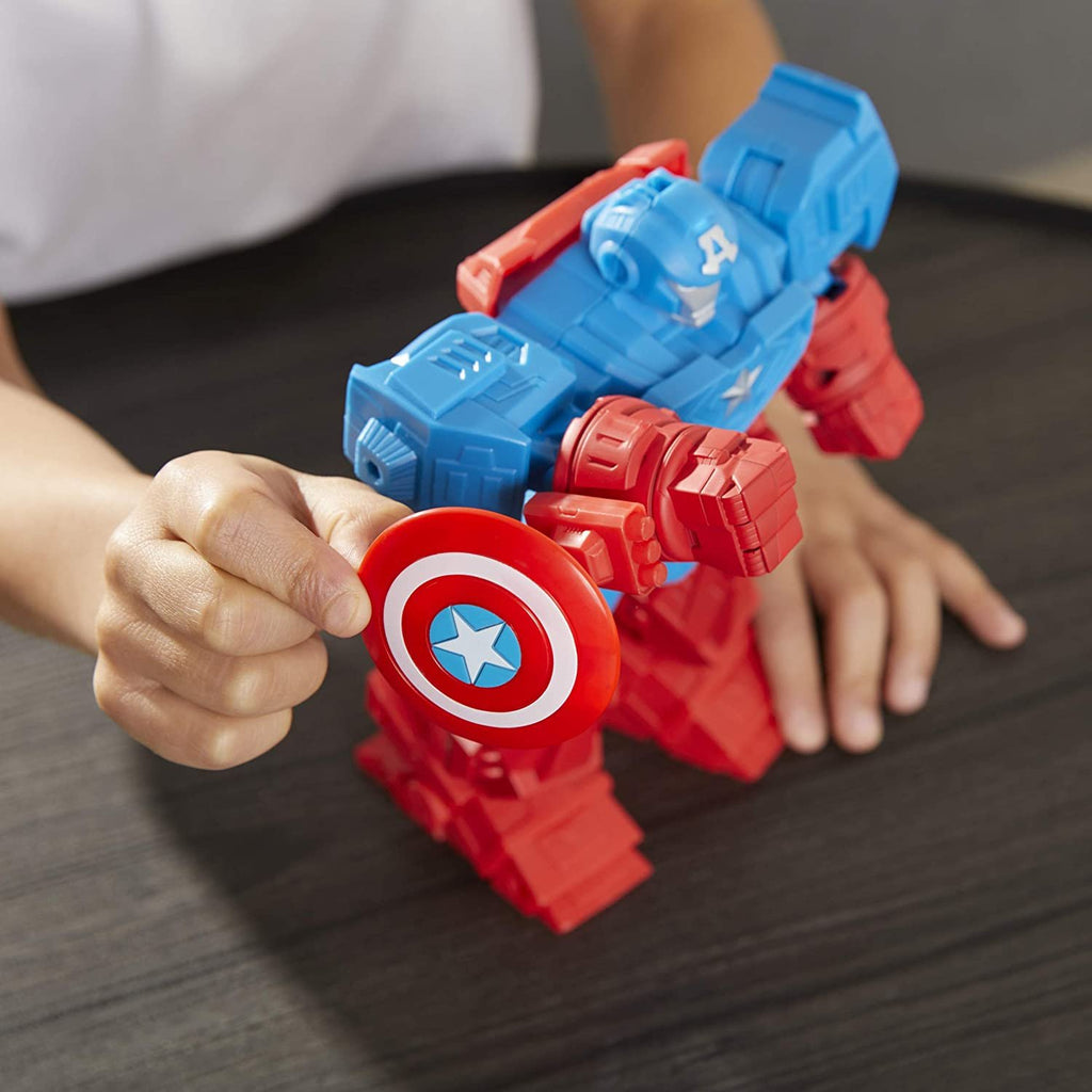 Avengers Marvel Mech Strike 8-inch Super Hero Action Figure Toy Ultimate Mech Suit Captain America, for Kids Ages 4 and Up