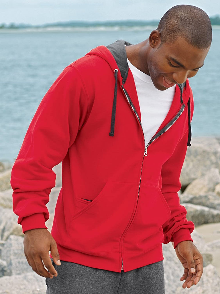 Fruit of the Loom Men's Full-Zip Hooded Sweatshirt, Scuba Blue, XXX-Large