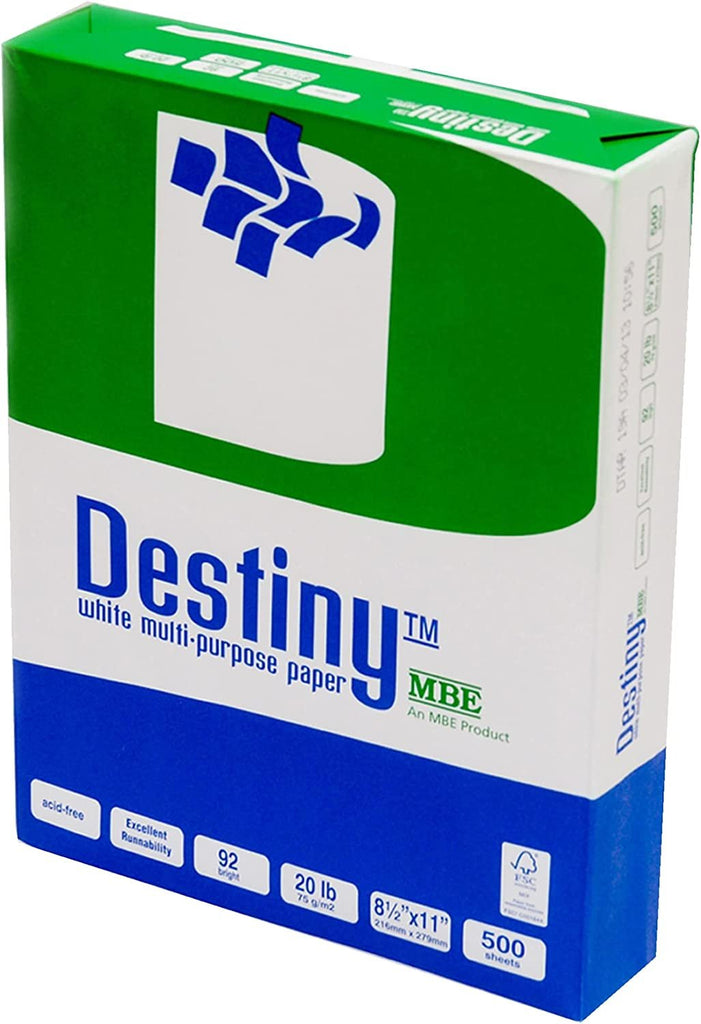 Destiny™ Multipurpose Copy Paper, Letter Size Paper, 20 Lb, 500 Sheets Per Ream, Case Of 10 Reams