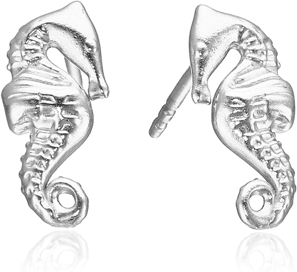 Alex and Ani Seahorse Post Earrings
