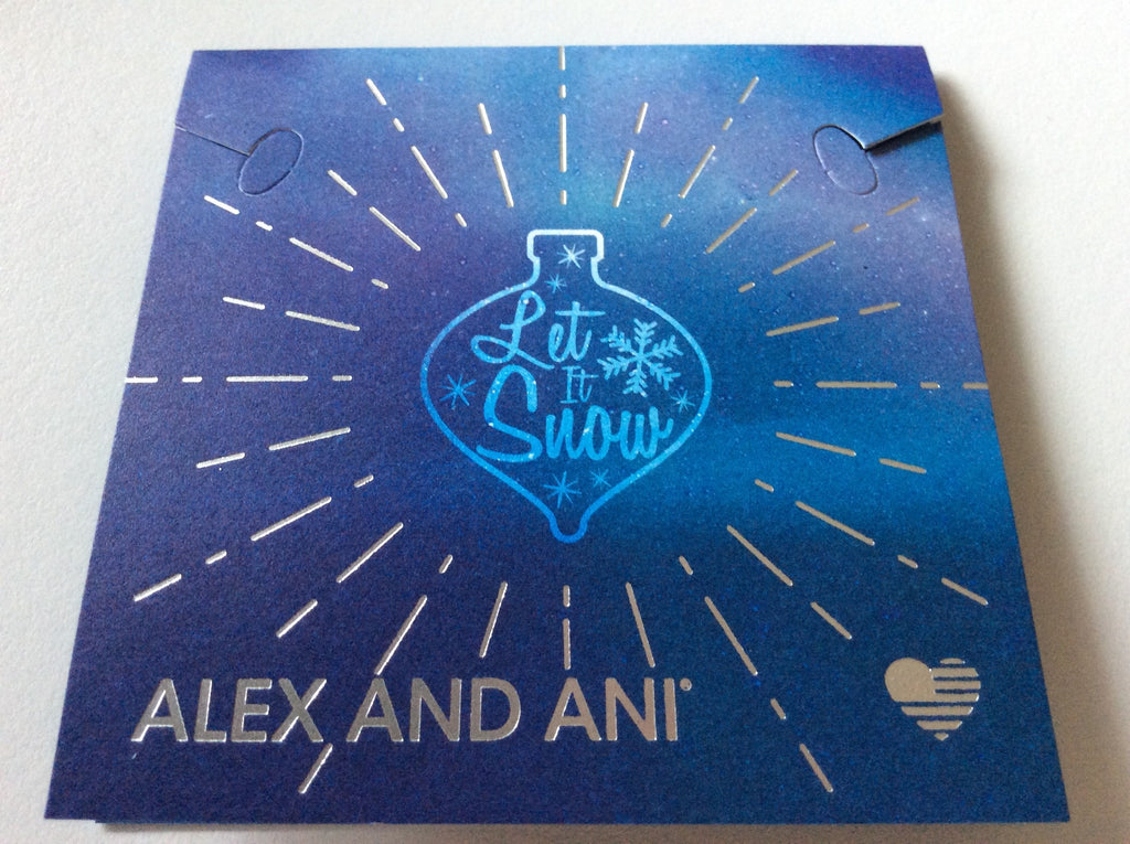 Alex and Ani Womens Let It Snow Glitter Ornament Bangle