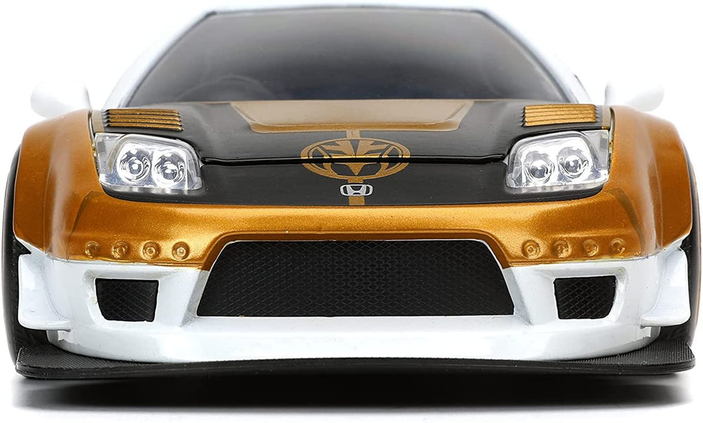 Jada Toys Power Rangers 1:24 2002 Honda NSX Type-R Japan Spec Die-cast Car with 2.75" White Ranger Figure, Toys for Kids and Adults