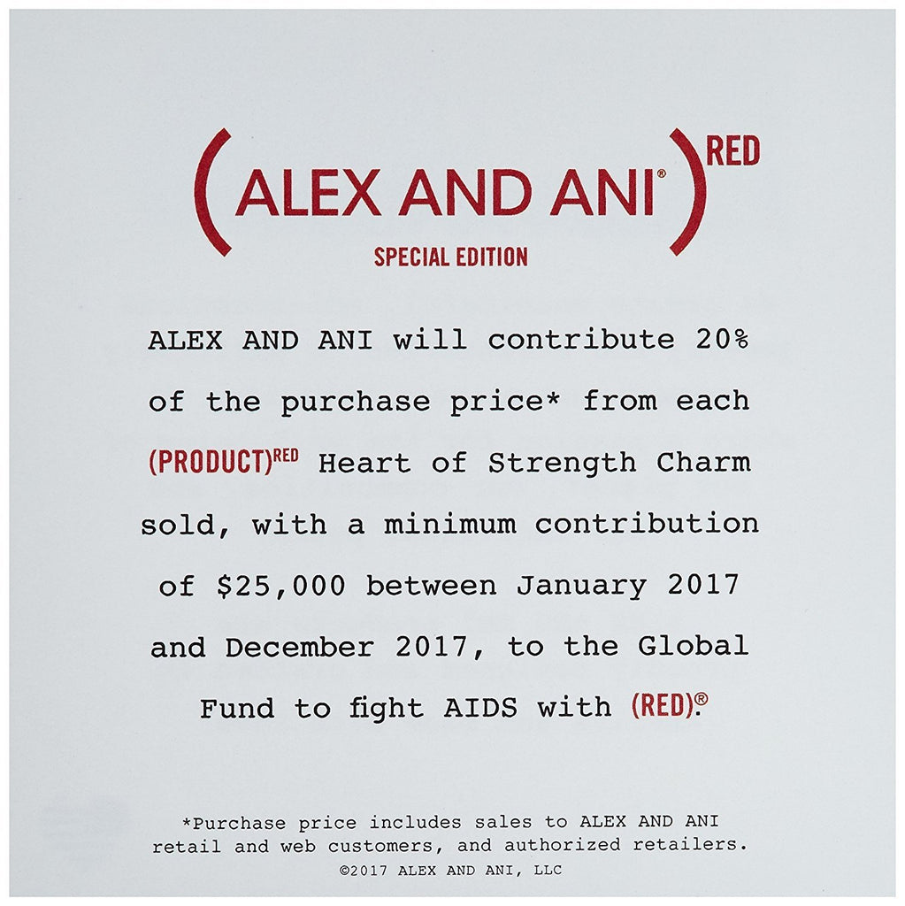 Alex and Ani Womens Charity Design Heart Strength Bangle - (Product) RED