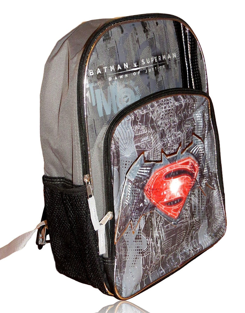 Superman vs Batman Black Large 16" Backpack w/ Logos