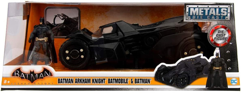 DC Comics Batman 2015 Arkham Knight Batmobile & Batman Metals Die-cast collectible toy vehicle with figure