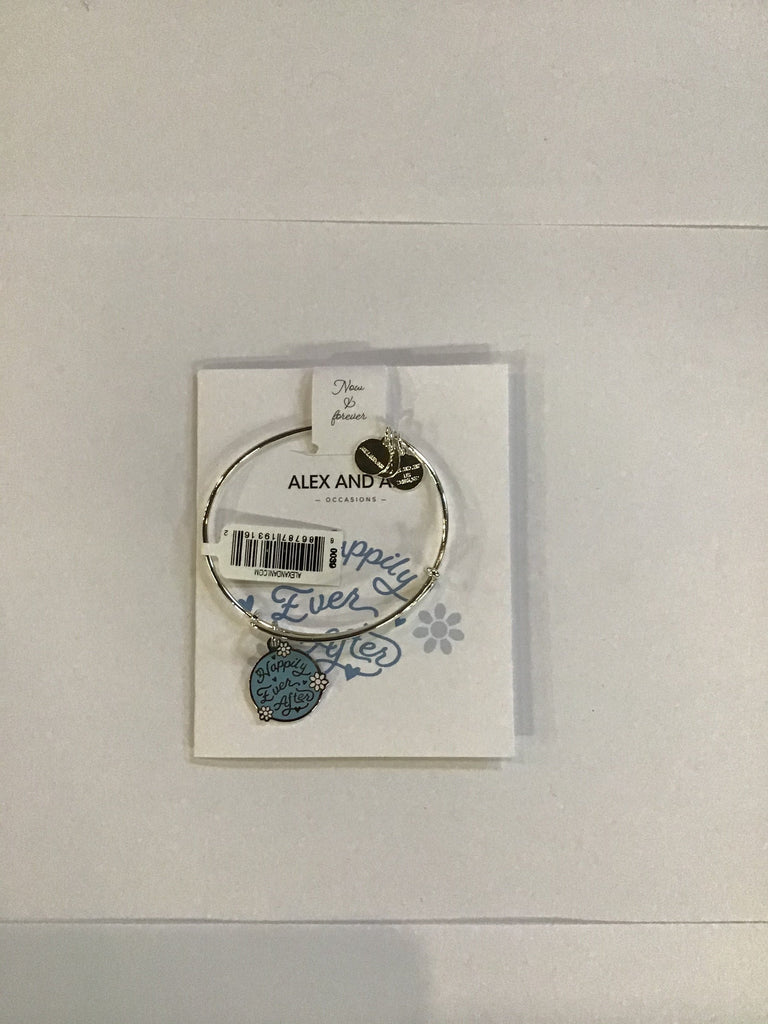 Alex and Ani Celebrate Happily Ever After Expandable Wire Bangle Blue One Size