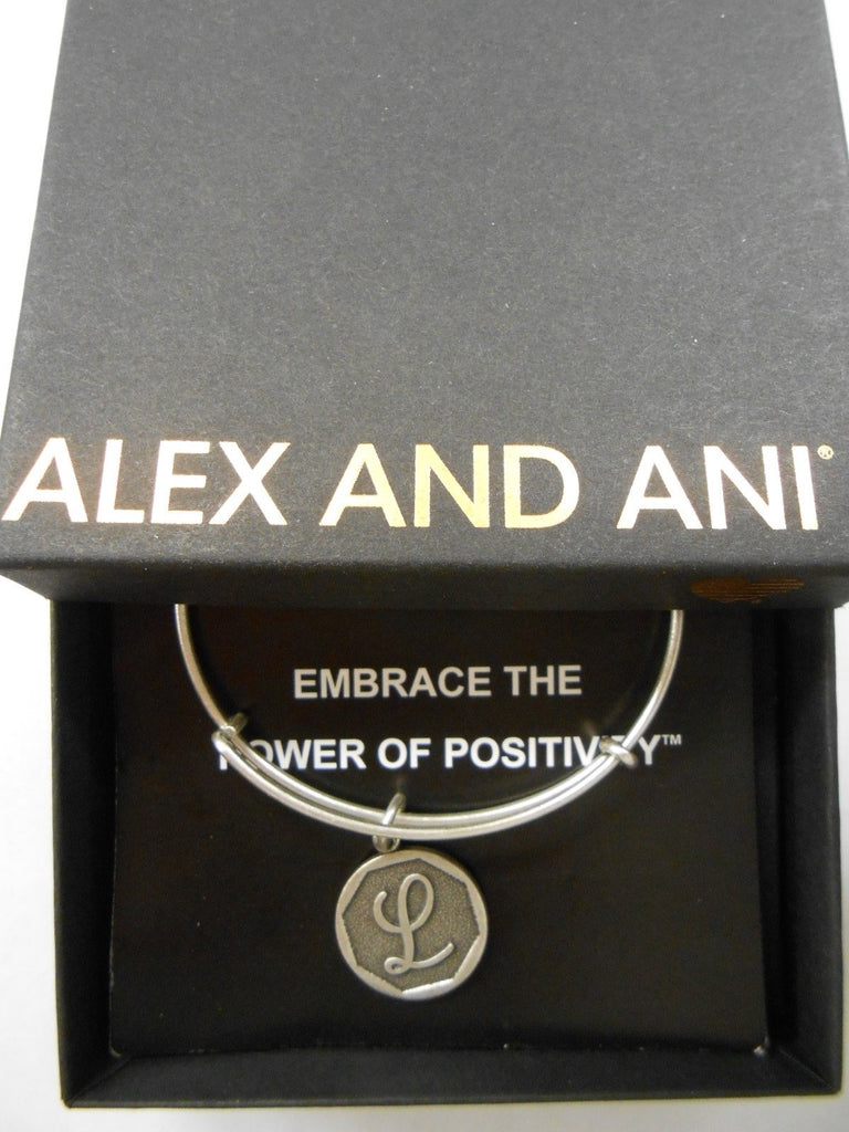 Alex and Ani INITIAL L Expandable Wire Bracelet Rafaelian Silver NWTBC