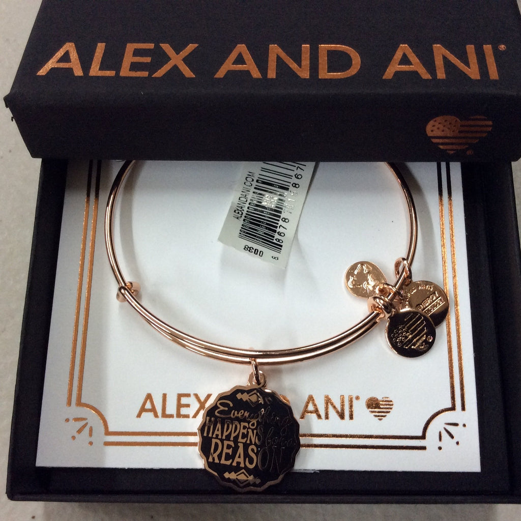 Alex and Ani Women's Words are Powerful Everything Happens for A Reason Bangle Bracelet