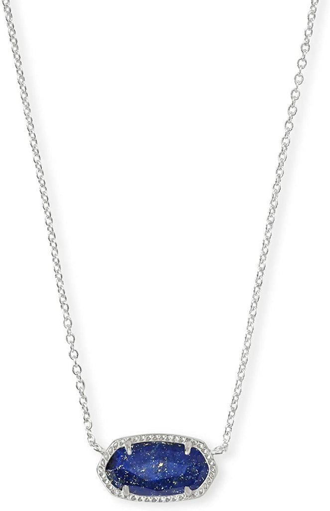 Kendra Scott Elisa Bright Silver Pendant Necklace in Blue Lapis