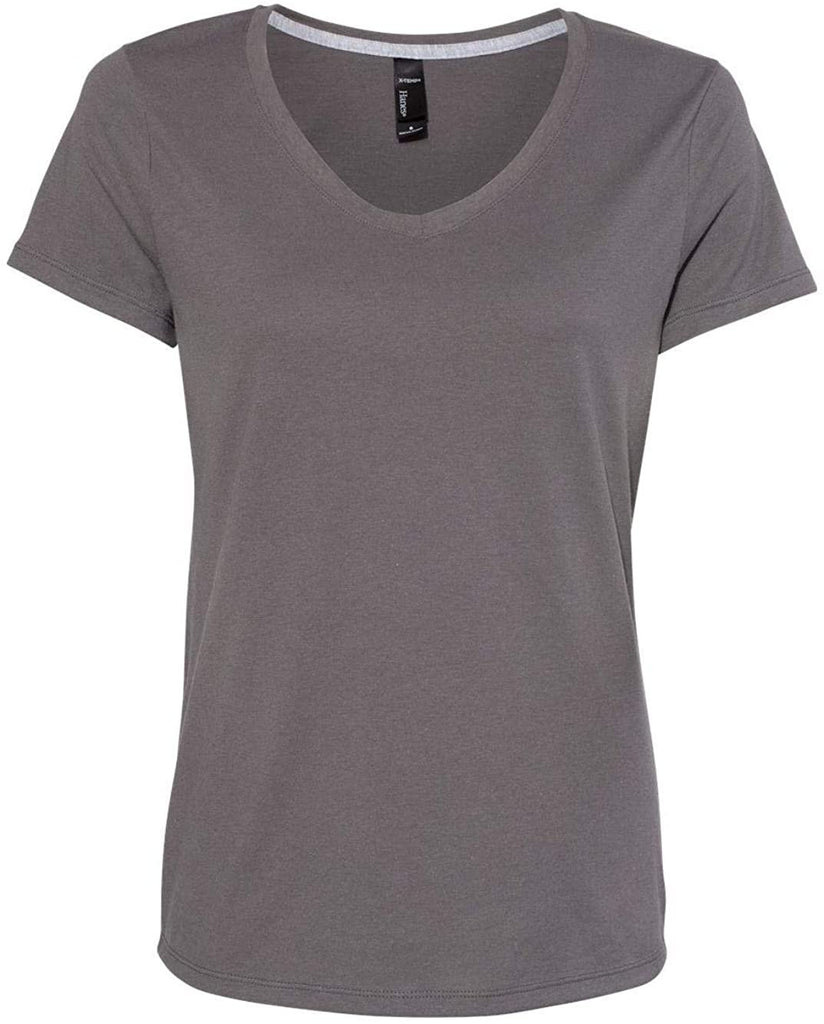 Hanes X-Temp Women’s V-Neck Short Sleeve T-Shirt L Smoke Grey