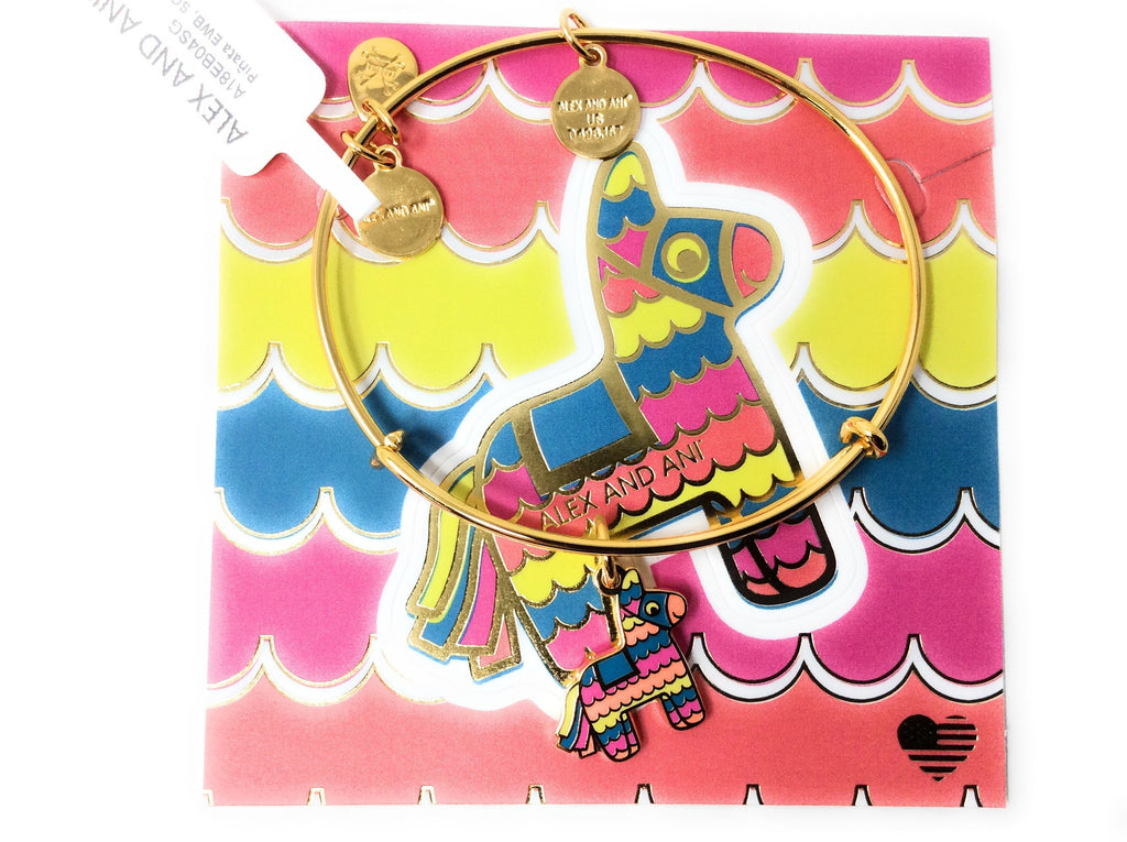 Alex and Ani Womens Pinata EWB Bangle Bracelet, Shiny Gold, Expandable