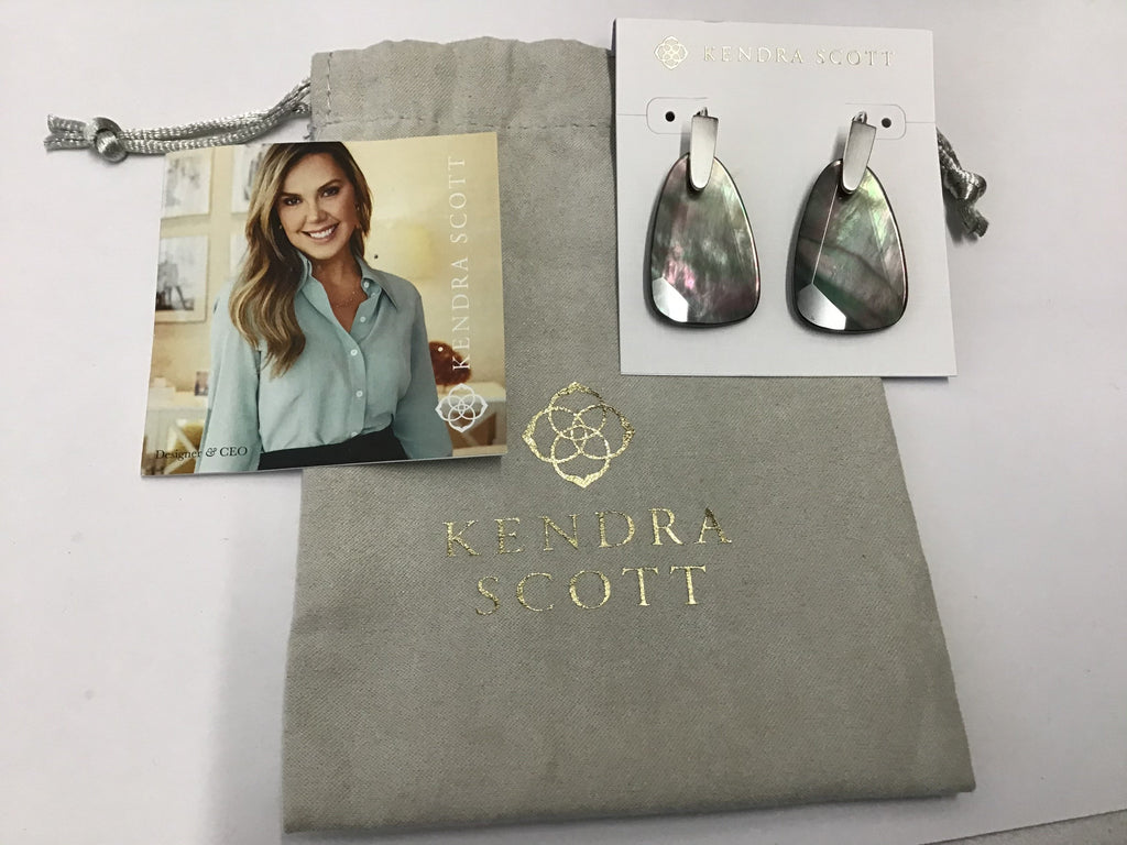 Kendra Scott Marty Dangle Earrings in Black Pearl in Bright Silver