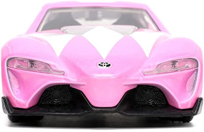 Mighty Morphin Power Rangers 1:32 Toyota FT-1 Concept Die-cast Car with 1.65" Pink Ranger Figure, Toys for Kids and Adults