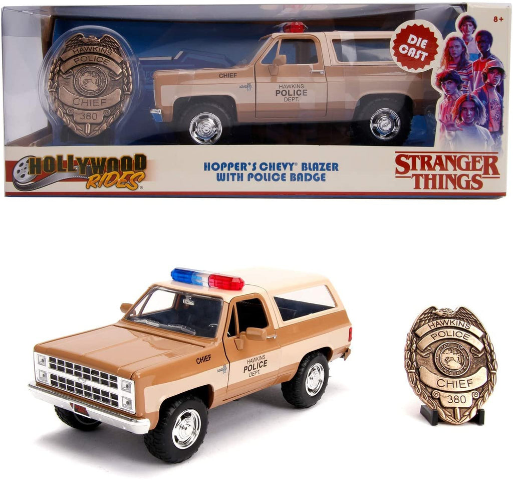 Jada Toys Stranger Things Hollywood Rides 1980 Chevy Blazer 1:24 Scale Die-Cast Metal Vehicle with Badge, Multi-Colored (JA31111)