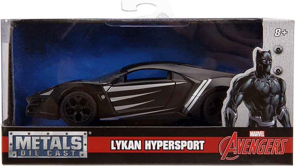Jada Toys Metals Die-Cast Avengers W Motors Lykan HyperSport, 1:32 Scale Die-Cast Vehicle Black (JA30302)