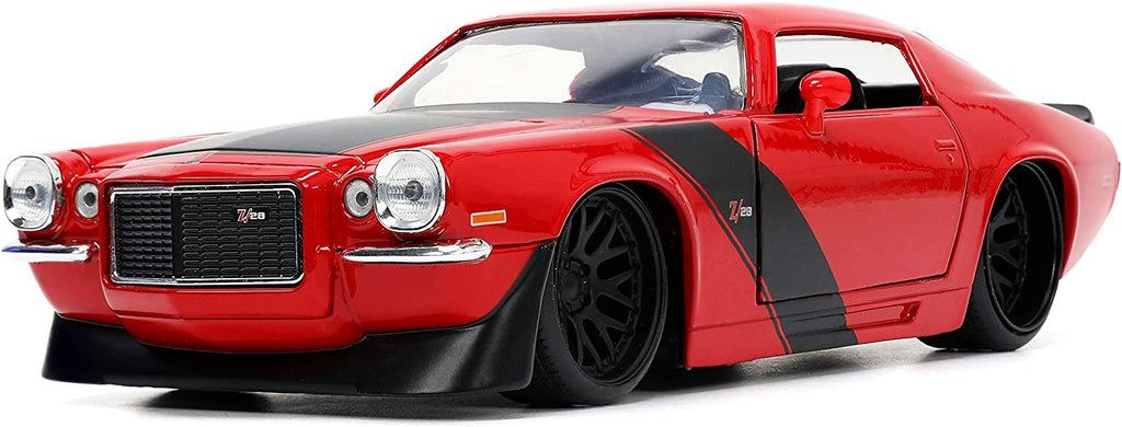 Jada Toys Big Time Muscle 1:24 1971 Chevy Camaro Z28 Die-cast Car Red/Black, Toys for Kids and Adults