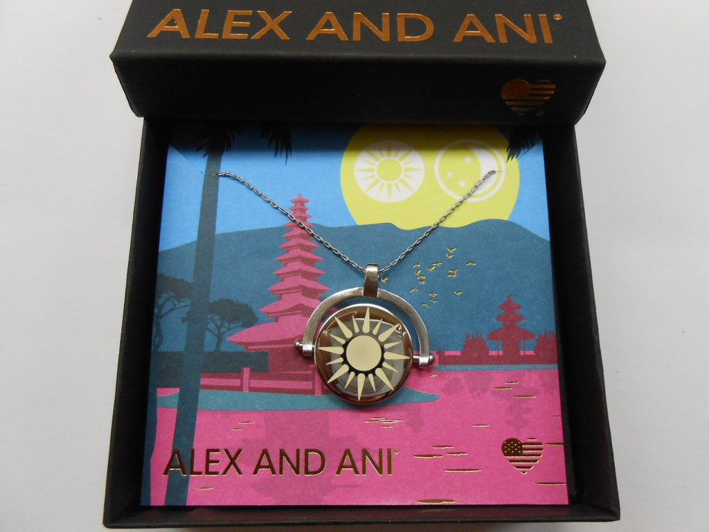 Alex and Ani Women's Color Infusion, Sun & Moon Necklace, Shiny Silver, Expandable