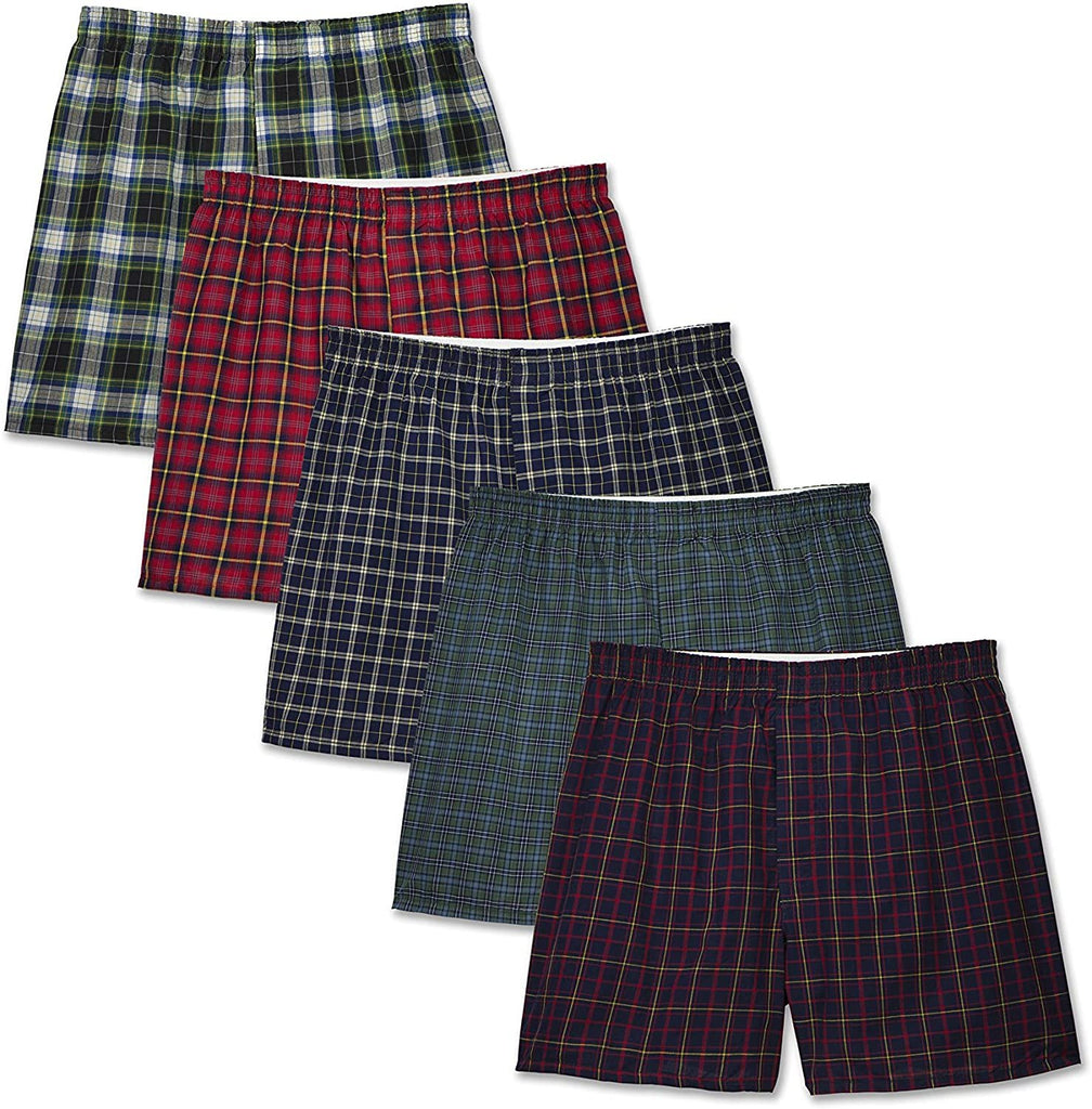 Fruit of the Loom Men's Tartan Woven Boxer(Pack of 4)