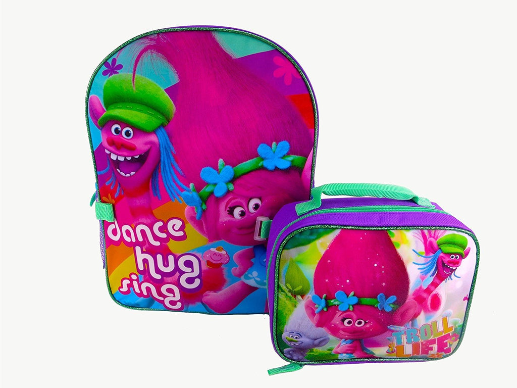 Dreamworks Trolls Movie Poppy Cooper Childrens Backpack with Front Zipper Pocket
