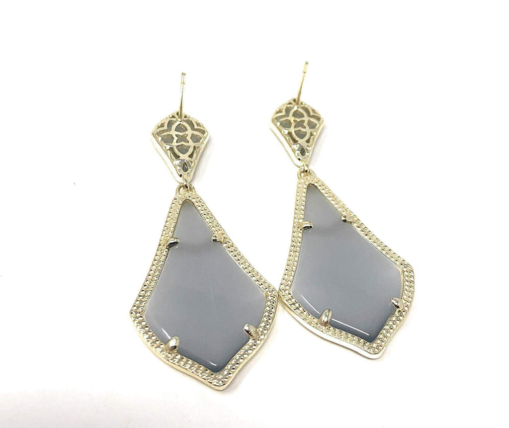 Kendra Scott Alexa Drop Earrings Gold Slate Cat's Eye