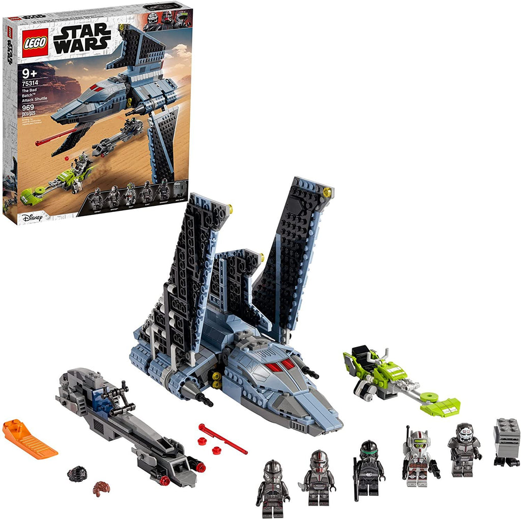 LEGO Star Wars The Bad Batch Attack Shuttle 75314 Awesome Toy Building Kit with 5 Minifigures; New 2021 (969 Pieces)