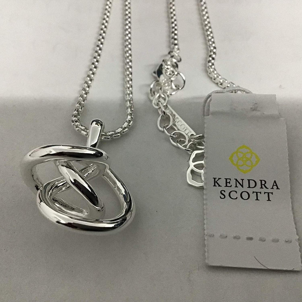 Kendra Scott Presleigh Love Knot Pendant Necklace in Bright Silver