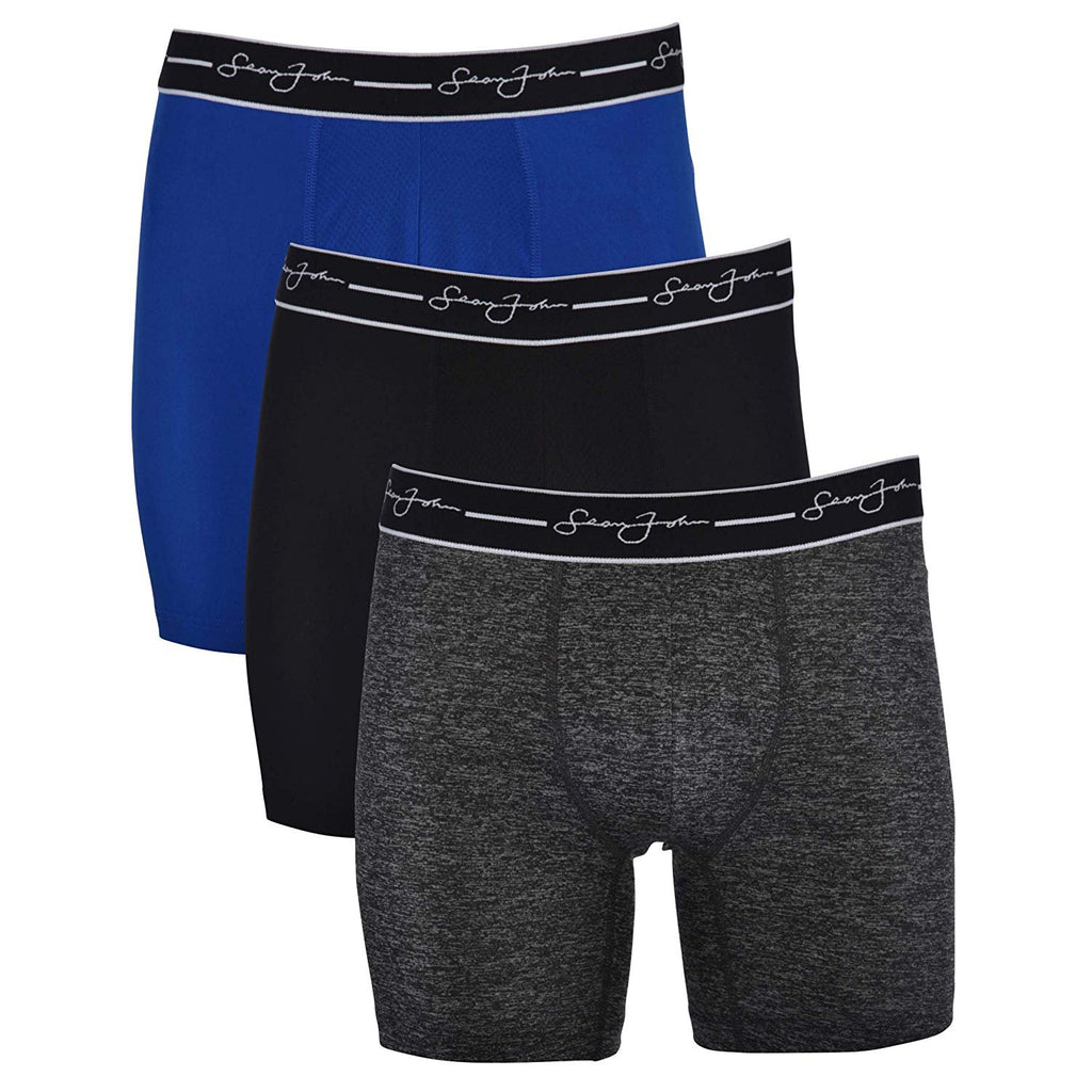 Sean John Mens Performance Boxer Briefs - 3 Pack Stretch Athletic Fit Underwear