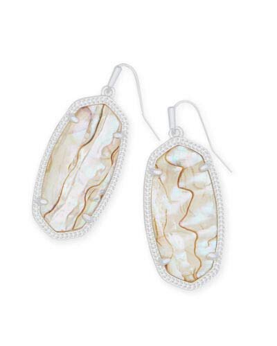 Kendra Scott Elle Dangle Earrings in White Abalone and Bright Silver