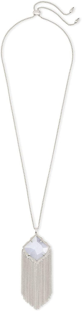 Kendra Scott Kingston Silver Long Pendant Necklace in Slate Cats Eye