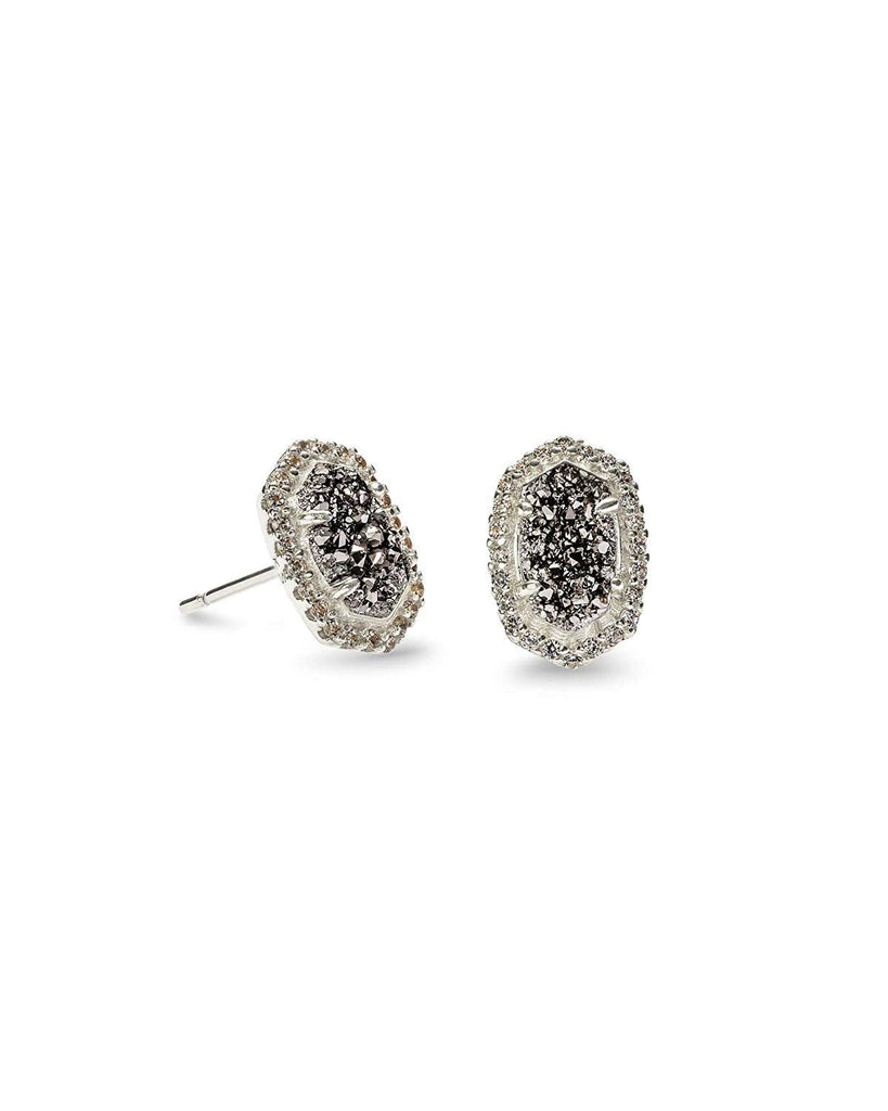 Kendra Scott Cade Silver Stud Earrings in Platinum Drusy