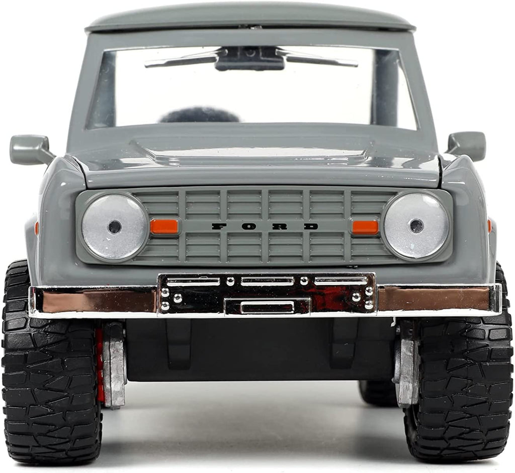 Jada Toys Just Trucks 1:24 1973 Ford Bronco Die-cast Car Grey, Toys for Kids and Adults