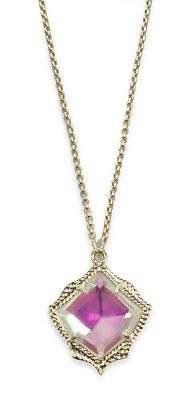 Kendra Scott Kacey Dichroic Glass Iridescent 14k Gold Long Pendant Necklace