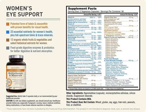 NatureWise Women's Eye Support Whole Food Multivitamin for Eye Health ...