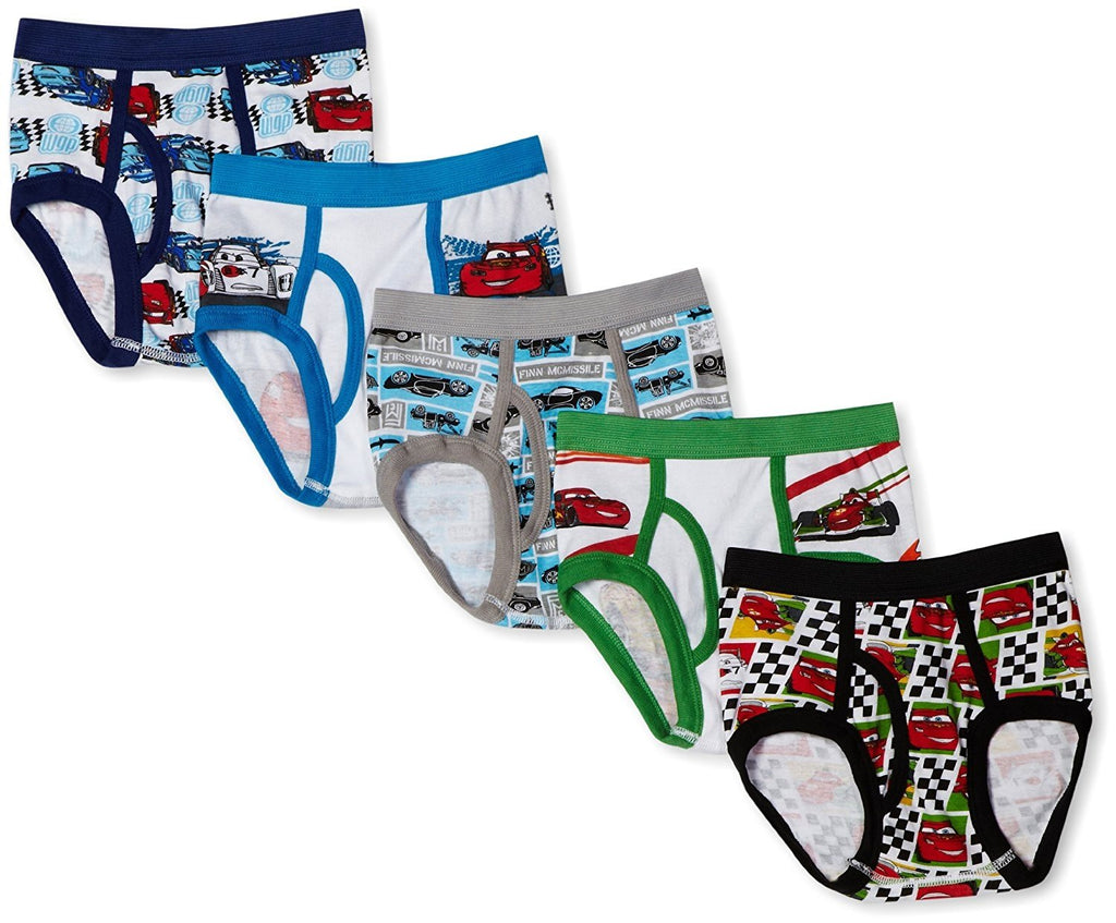 Disney Little Boys' Cars 5-Pack Brief, Colors and Prints may Vary