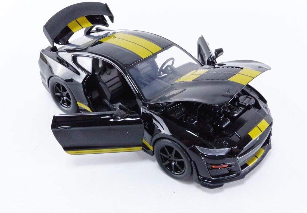 Jada Toys Bigtime Muscle 1:24 2020 Ford Mustang Shelby GT500 Die-cast Car Black Gold, Toys for Kids and Adults