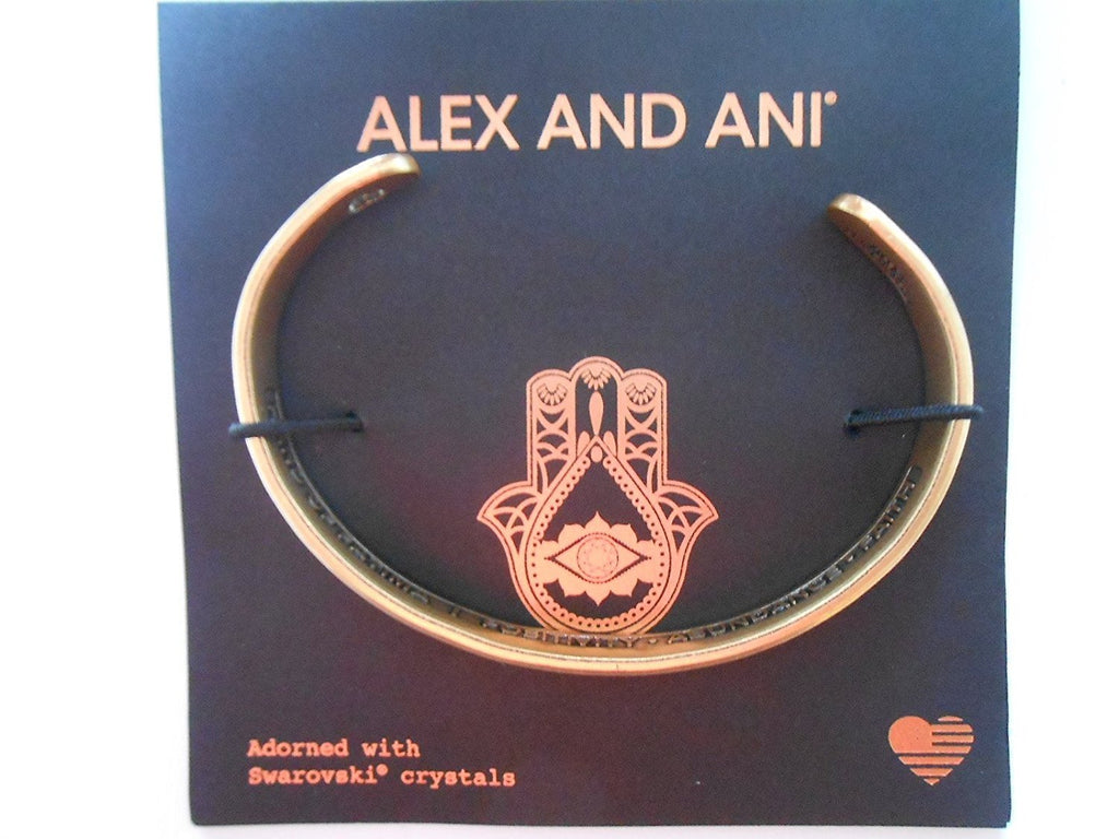 Alex and Ani Hand of Fatima Cuff Rafaelian Gold Finish Bracelet With Box and Card