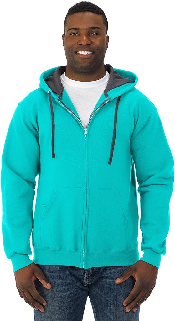 Fruit of the Loom Men's Full-Zip Hooded Sweatshirt, Scuba Blue, XXX-Large