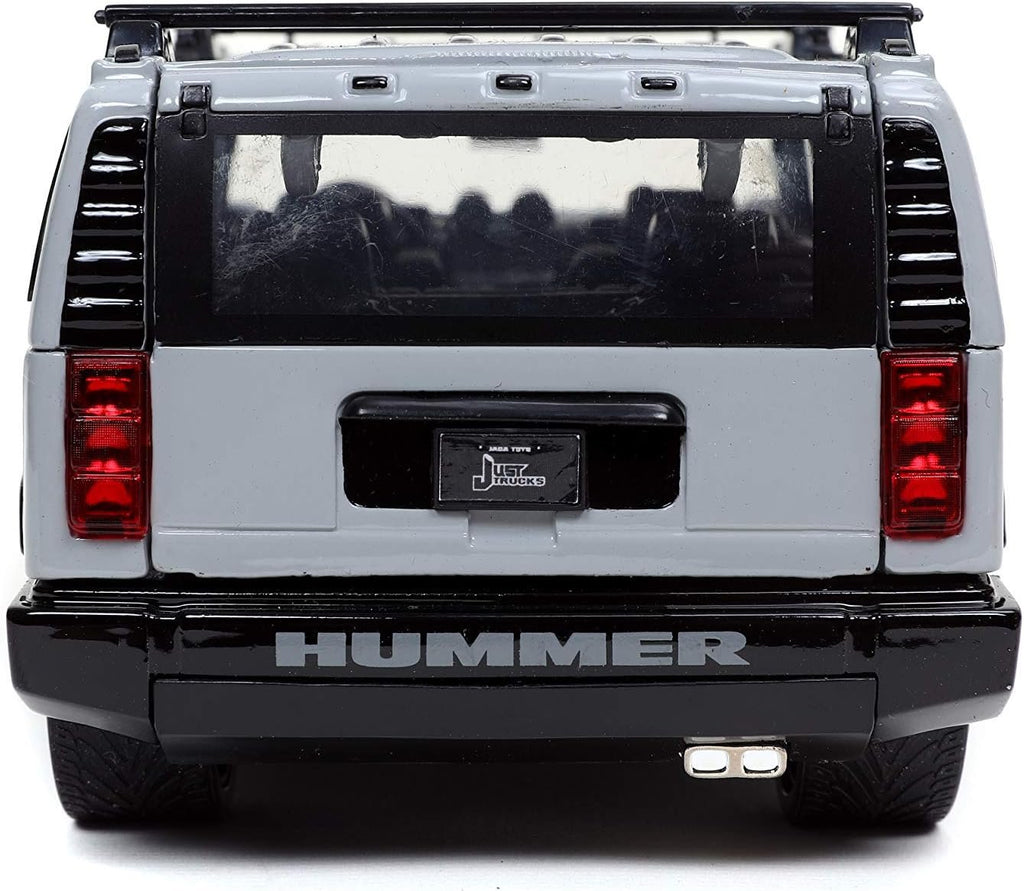 Jada Toys Just Trucks 1:24 2003 Hummer H2 with Rack Die-cast Car Grey, Toys for Kids and Adults, 32310