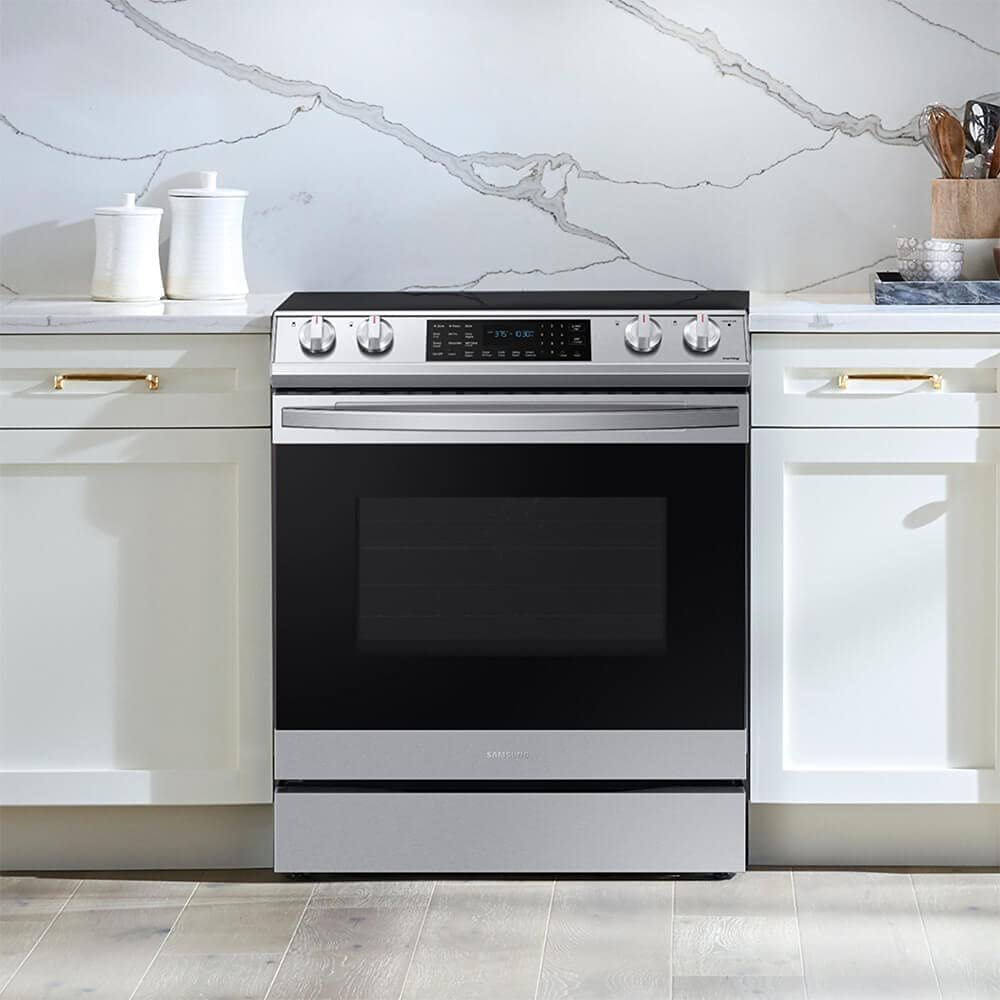 SAMSUNG NE63T8511SS 6.3 cu. ft. Front Control Slide-in Electric Range with Air Fry & Wi-Fi
