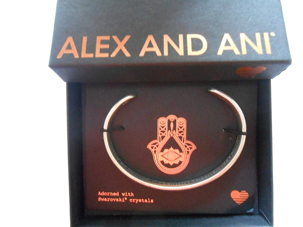 Alex and Ani Hand of Fatima Cuff Bangle Bracelet, Rafaelian Silver, Expandable