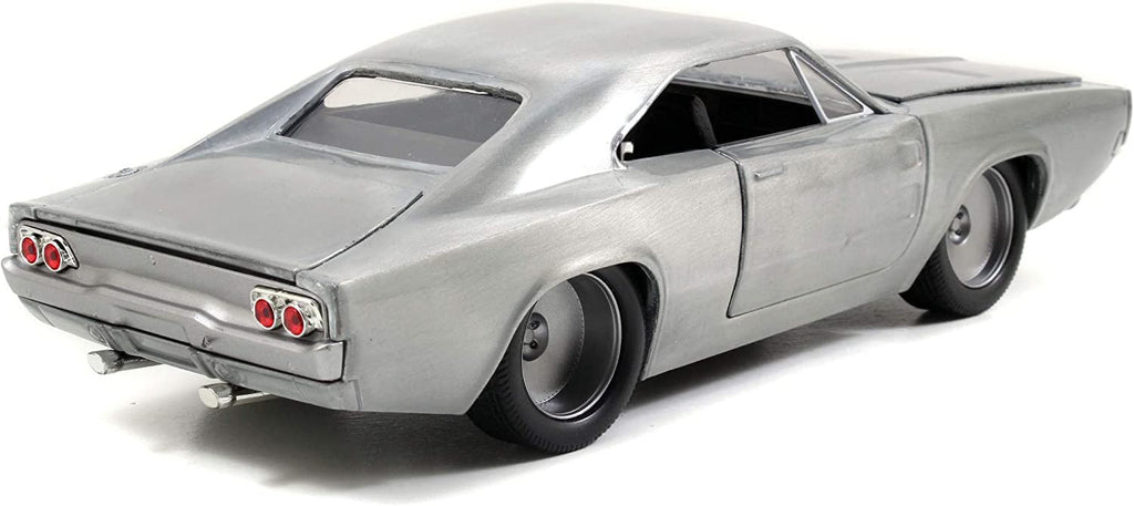 Fast & Furious 1:24 Dom's 1968 Dodge Charger R/T Die-cast Car Bare Metal, Toys for Kids and Adults, 97336