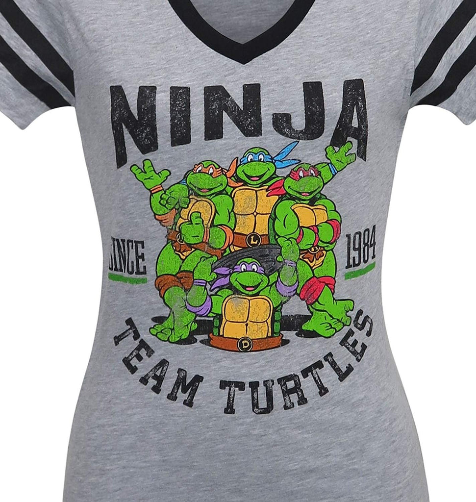 Teenage Mutant Ninja Turtles Team Turtles Varsity V-Neck Juniors T-Shirt